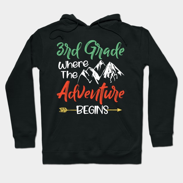 Third Grade Where The Adventure Begins Hoodie by SimonL